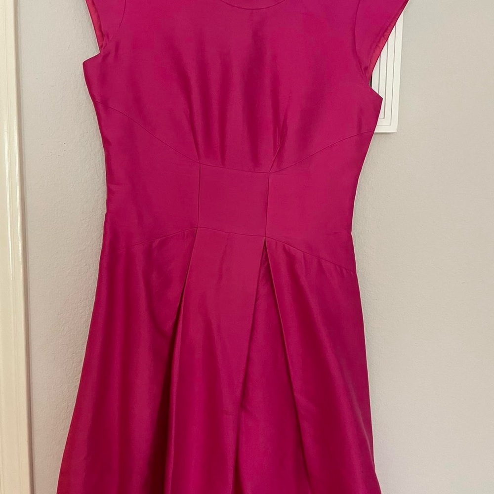 Kate Spade bow-waist hot pink a-line dress